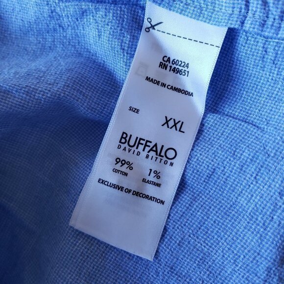 NWT - Buffalo David Bitton Lightweight Blue Button Down Shirt – Size XXL - Picture 4 of 4